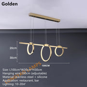 Led circle chandelier Luxury modern design lamp Restaurant Golden Nordic Minimalist creative Bar dining lighting chandelier