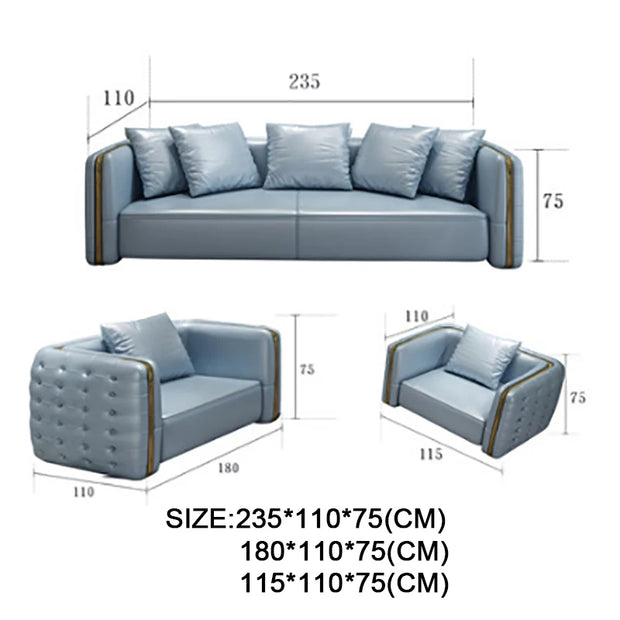 Modern Light luxury new classical sofa living room sofa European-style combination large apartment first floor leather sofa