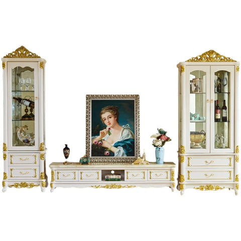 Luxury White Tv Cabinet Wood Storage Standing Modern Cabinet Entertainment Center Meuble Tv Suspendu Mural Living Room Furniture