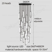 Pendant Lighting Oval Lamp Designer Villa Living Room Lighting Decoration Modern Lamp Ceiling Minimalist Staircase Chandelier