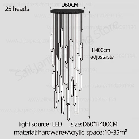 Pendant Lighting Oval Lamp Designer Villa Living Room Lighting Decoration Modern Lamp Ceiling Minimalist Staircase Chandelier