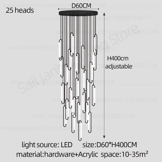 Pendant Lighting Oval Lamp Designer Villa Living Room Lighting Decoration Modern Lamp Ceiling Minimalist Staircase Chandelier