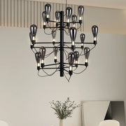 Designer Black Chandeliers 80cm 100cm Living Room Decor Moden Art Hanging Lighting Bedroom Dining Room Ceiling Suspension Lamp
