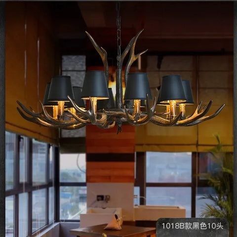 LED Chandelier Retro Antlers Table Dining Living Room Kitchen Accesories Pendant Lamp Home Decoration Interior Lighting Fixture