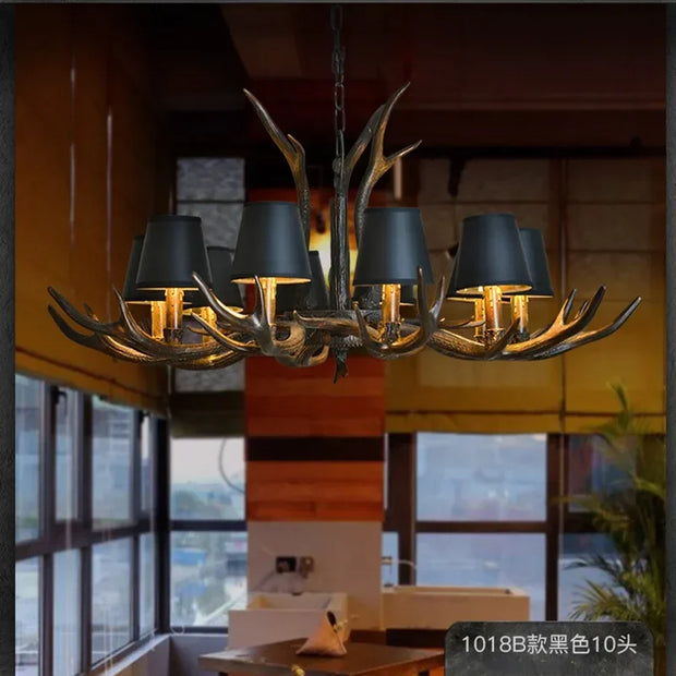 LED Chandelier Retro Antlers Table Dining Living Room Kitchen Accesories Pendant Lamp Home Decoration Interior Lighting Fixture