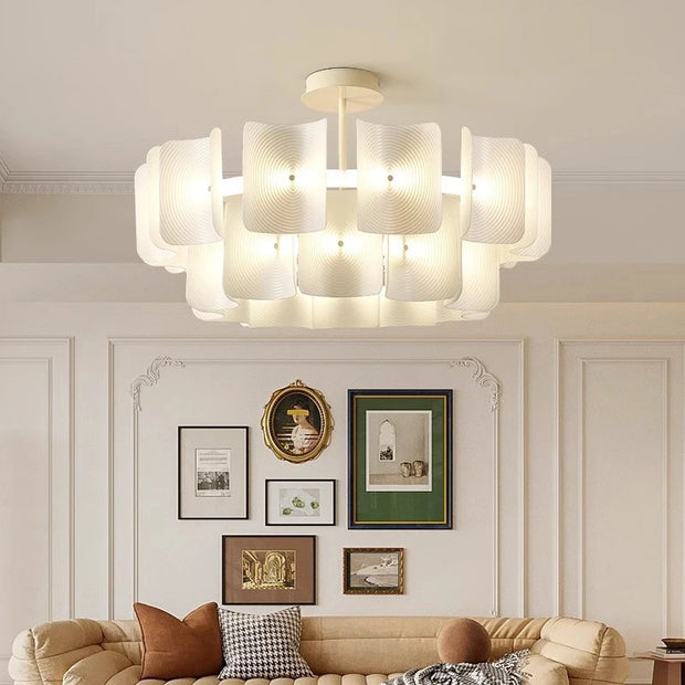 Led Large Chandelier Bedroom Minimalist White Acrylic Lamp Dining Living Room Hotel Lobby Hanging Lamp Fixture