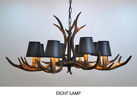 LED Chandelier Retro Antlers Table Dining Living Room Kitchen Accesories Pendant Lamp Home Decoration Interior Lighting Fixture