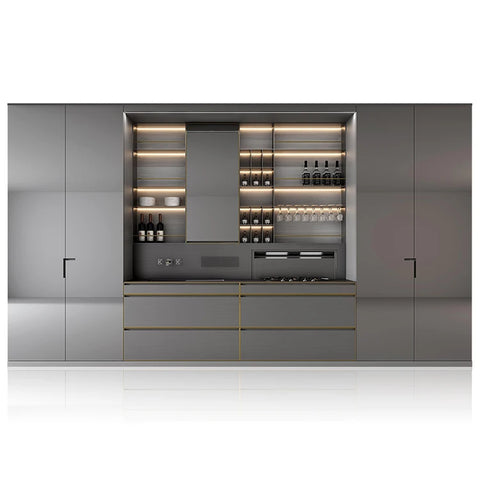 Kitchen Full Set Modern Smart Outdoor Stainless Steel  with Built-in Refrigerator and BBQ Grill for Home and Garden