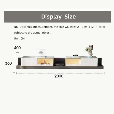 Modern Design Living Room Furniture With Turntable Wooden Drawer Storage Luxury Marble TV Stand
