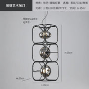 Industrial Vintage Chandelier Creative Geometric Metal Chandelier Bar Restaurant Living Room Decor LED Rectangle Hanging Lamp
