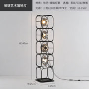 Industrial Vintage Chandelier Creative Geometric Metal Chandelier Bar Restaurant Living Room Decor LED Rectangle Hanging Lamp