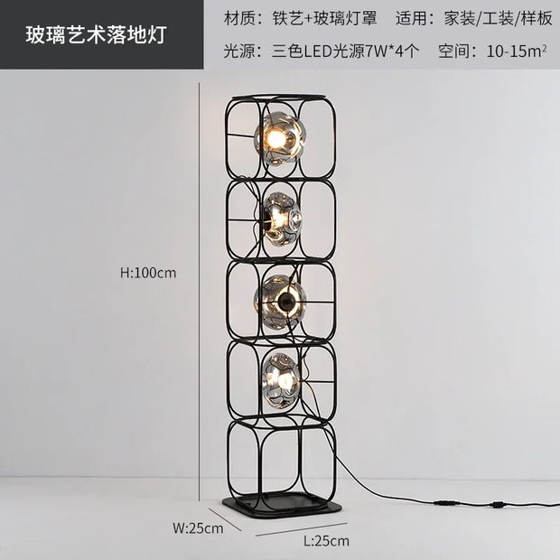 Industrial Vintage Chandelier Creative Geometric Metal Chandelier Bar Restaurant Living Room Decor LED Rectangle Hanging Lamp