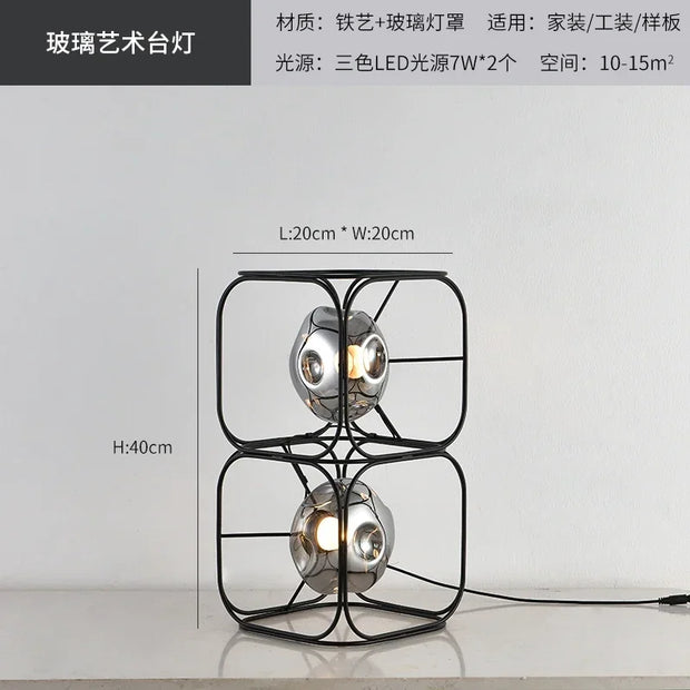 Industrial Vintage Chandelier Creative Geometric Metal Chandelier Bar Restaurant Living Room Decor LED Rectangle Hanging Lamp