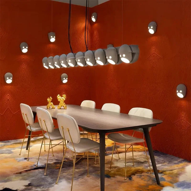 Mask LED Chandelier by Dutch Designer for Living Room Villa Dining Room Retro Personality Creative Hanging Lighting Decoration