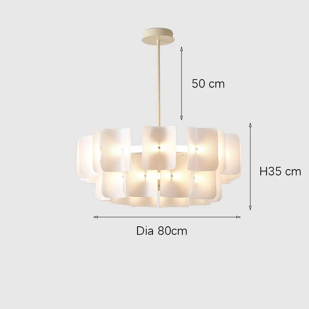 Led Large Chandelier Bedroom Minimalist White Acrylic Lamp Dining Living Room Hotel Lobby Hanging Lamp Fixture