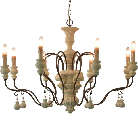 Classic France USA Solid Wood Chandeliers Lighting Living Dining Room Decor Wood  Suspension Luminaire Hanging Light Fixtures