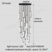 Pendant Lighting Oval Lamp Designer Villa Living Room Lighting Decoration Modern Lamp Ceiling Minimalist Staircase Chandelier