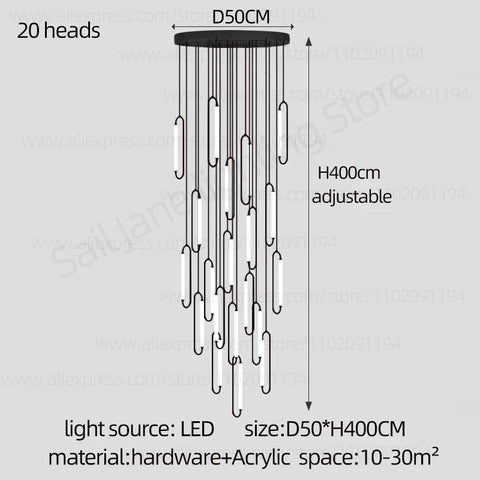 Pendant Lighting Oval Lamp Designer Villa Living Room Lighting Decoration Modern Lamp Ceiling Minimalist Staircase Chandelier