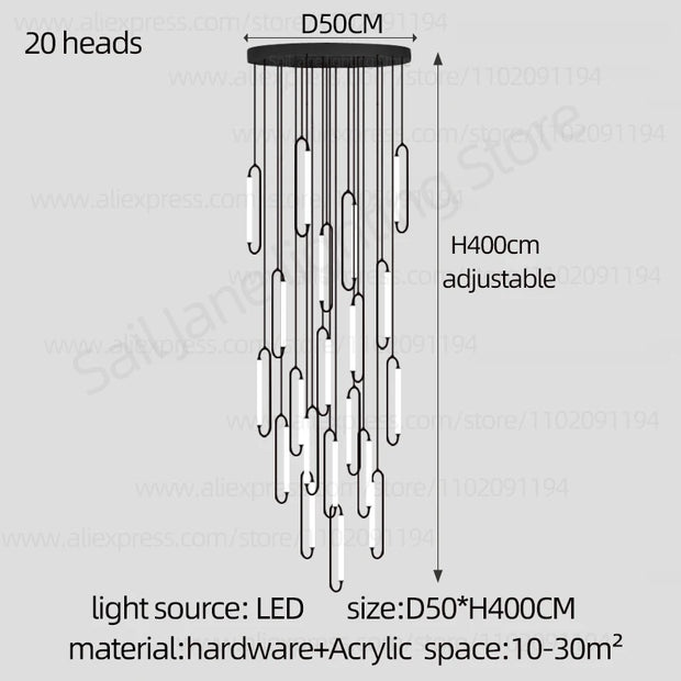 Pendant Lighting Oval Lamp Designer Villa Living Room Lighting Decoration Modern Lamp Ceiling Minimalist Staircase Chandelier