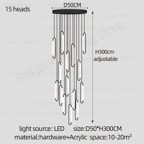 Pendant Lighting Oval Lamp Designer Villa Living Room Lighting Decoration Modern Lamp Ceiling Minimalist Staircase Chandelier