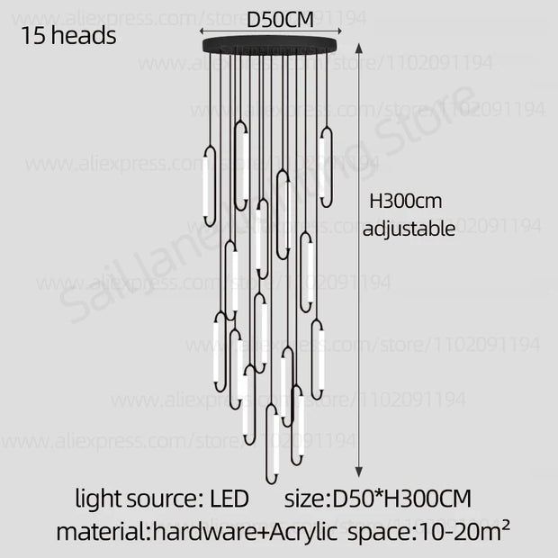 Pendant Lighting Oval Lamp Designer Villa Living Room Lighting Decoration Modern Lamp Ceiling Minimalist Staircase Chandelier