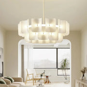 Led Large Chandelier Bedroom Minimalist White Acrylic Lamp Dining Living Room Hotel Lobby Hanging Lamp Fixture