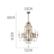 Retro Gold Crystal Chandelier Light Luxury Hanging Light Fixtures Suspension LED Lustres Home Lighting
