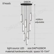 Pendant Lighting Oval Lamp Designer Villa Living Room Lighting Decoration Modern Lamp Ceiling Minimalist Staircase Chandelier