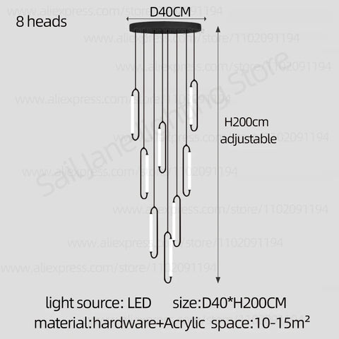 Pendant Lighting Oval Lamp Designer Villa Living Room Lighting Decoration Modern Lamp Ceiling Minimalist Staircase Chandelier