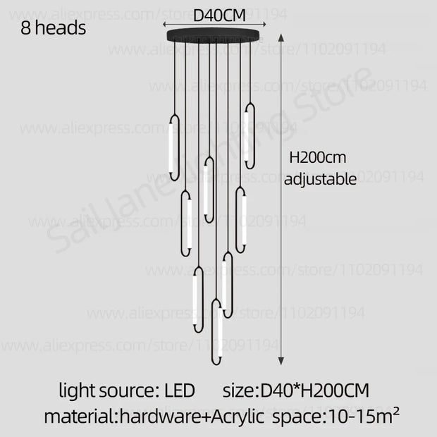 Pendant Lighting Oval Lamp Designer Villa Living Room Lighting Decoration Modern Lamp Ceiling Minimalist Staircase Chandelier