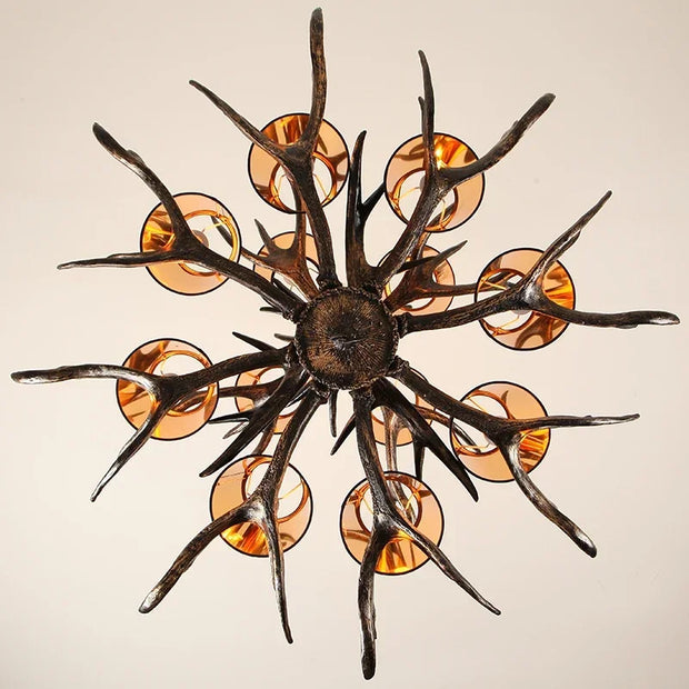 LED Chandelier Retro Antlers Table Dining Living Room Kitchen Accesories Pendant Lamp Home Decoration Interior Lighting Fixture