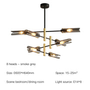 Postmodern LED glass chandelier simple atmosphere home light luxury sputnik lamp restaurant bedroom iron chandelier