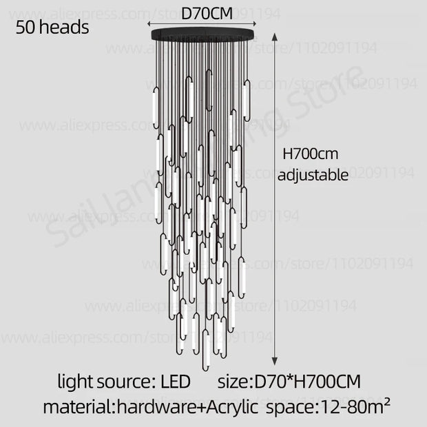 Pendant Lighting Oval Lamp Designer Villa Living Room Lighting Decoration Modern Lamp Ceiling Minimalist Staircase Chandelier