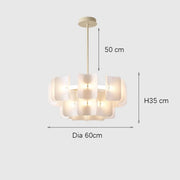 Led Large Chandelier Bedroom Minimalist White Acrylic Lamp Dining Living Room Hotel Lobby Hanging Lamp Fixture