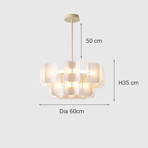 Led Large Chandelier Bedroom Minimalist White Acrylic Lamp Dining Living Room Hotel Lobby Hanging Lamp Fixture