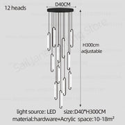 Pendant Lighting Oval Lamp Designer Villa Living Room Lighting Decoration Modern Lamp Ceiling Minimalist Staircase Chandelier
