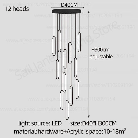 Pendant Lighting Oval Lamp Designer Villa Living Room Lighting Decoration Modern Lamp Ceiling Minimalist Staircase Chandelier