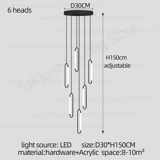 Pendant Lighting Oval Lamp Designer Villa Living Room Lighting Decoration Modern Lamp Ceiling Minimalist Staircase Chandelier
