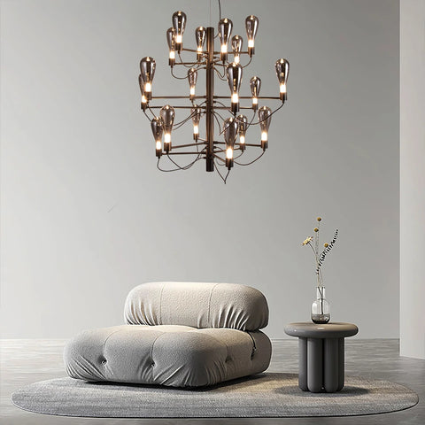 Designer Black Chandeliers 80cm 100cm Living Room Decor Moden Art Hanging Lighting Bedroom Dining Room Ceiling Suspension Lamp