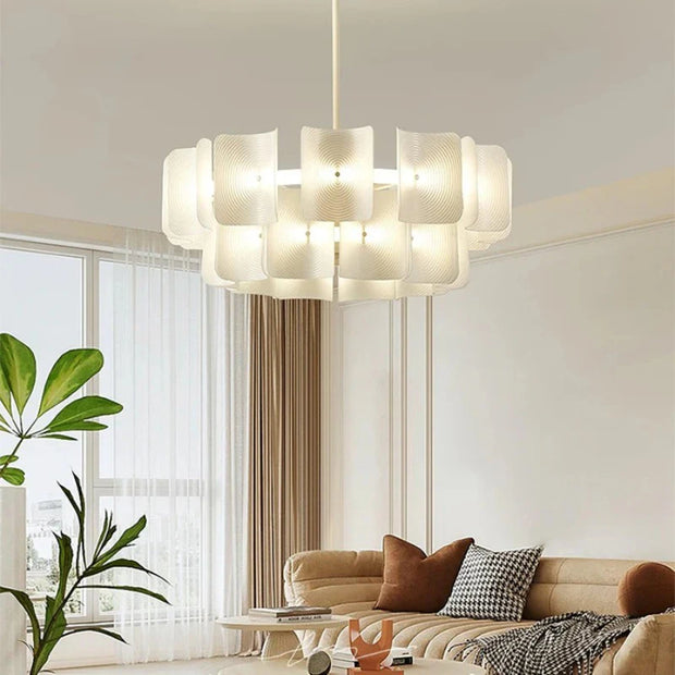 Led Large Chandelier Bedroom Minimalist White Acrylic Lamp Dining Living Room Hotel Lobby Hanging Lamp Fixture