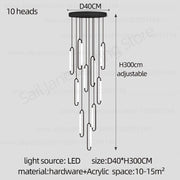 Pendant Lighting Oval Lamp Designer Villa Living Room Lighting Decoration Modern Lamp Ceiling Minimalist Staircase Chandelier