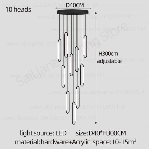 Pendant Lighting Oval Lamp Designer Villa Living Room Lighting Decoration Modern Lamp Ceiling Minimalist Staircase Chandelier