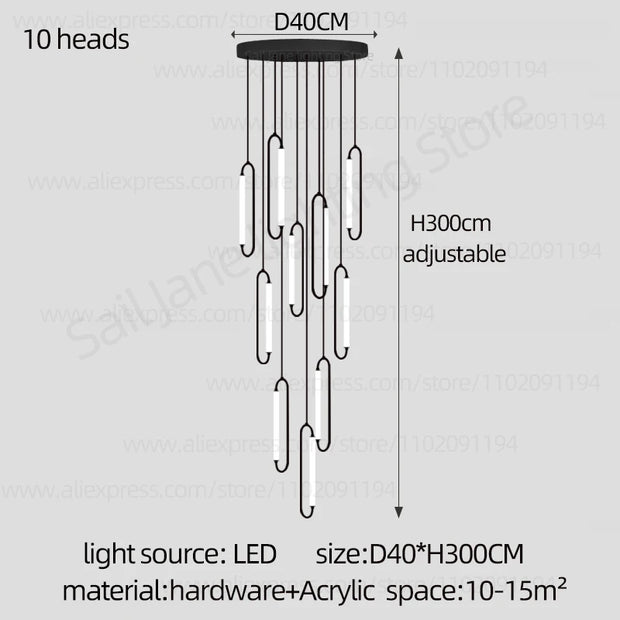 Pendant Lighting Oval Lamp Designer Villa Living Room Lighting Decoration Modern Lamp Ceiling Minimalist Staircase Chandelier