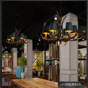 LED Chandelier Retro Antlers Table Dining Living Room Kitchen Accesories Pendant Lamp Home Decoration Interior Lighting Fixture