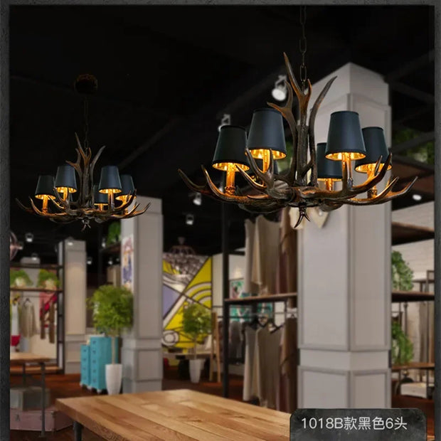 LED Chandelier Retro Antlers Table Dining Living Room Kitchen Accesories Pendant Lamp Home Decoration Interior Lighting Fixture