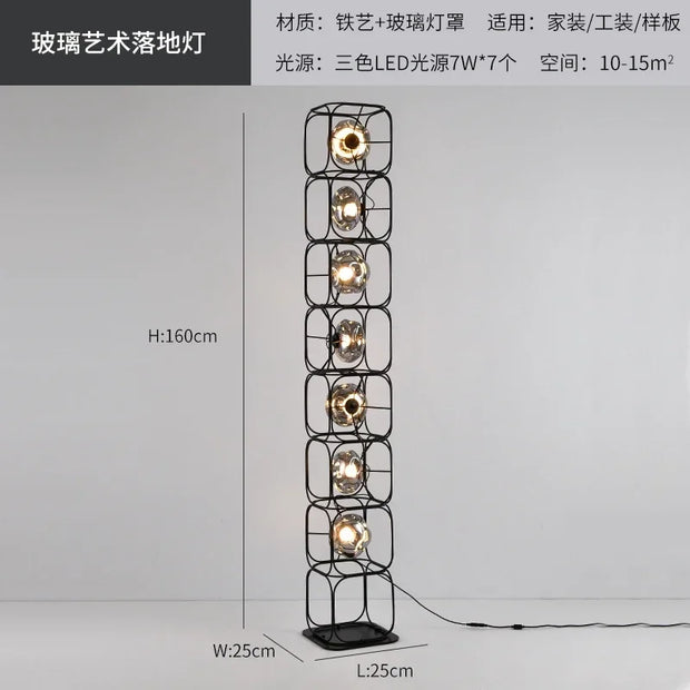 Industrial Vintage Chandelier Creative Geometric Metal Chandelier Bar Restaurant Living Room Decor LED Rectangle Hanging Lamp