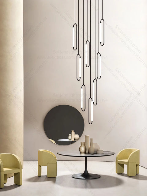 Pendant Lighting Oval Lamp Designer Villa Living Room Lighting Decoration Modern Lamp Ceiling Minimalist Staircase Chandelier