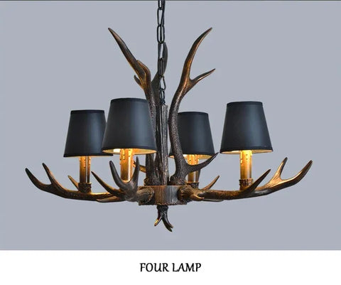 LED Chandelier Retro Antlers Table Dining Living Room Kitchen Accesories Pendant Lamp Home Decoration Interior Lighting Fixture
