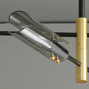 Postmodern LED glass chandelier simple atmosphere home light luxury sputnik lamp restaurant bedroom iron chandelier