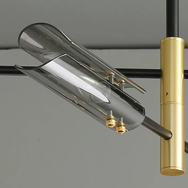 Postmodern LED glass chandelier simple atmosphere home light luxury sputnik lamp restaurant bedroom iron chandelier